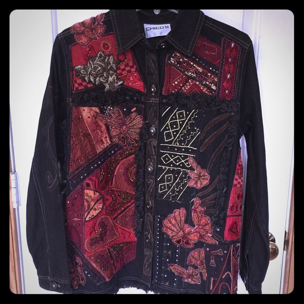Black Embellished Denim Jacket